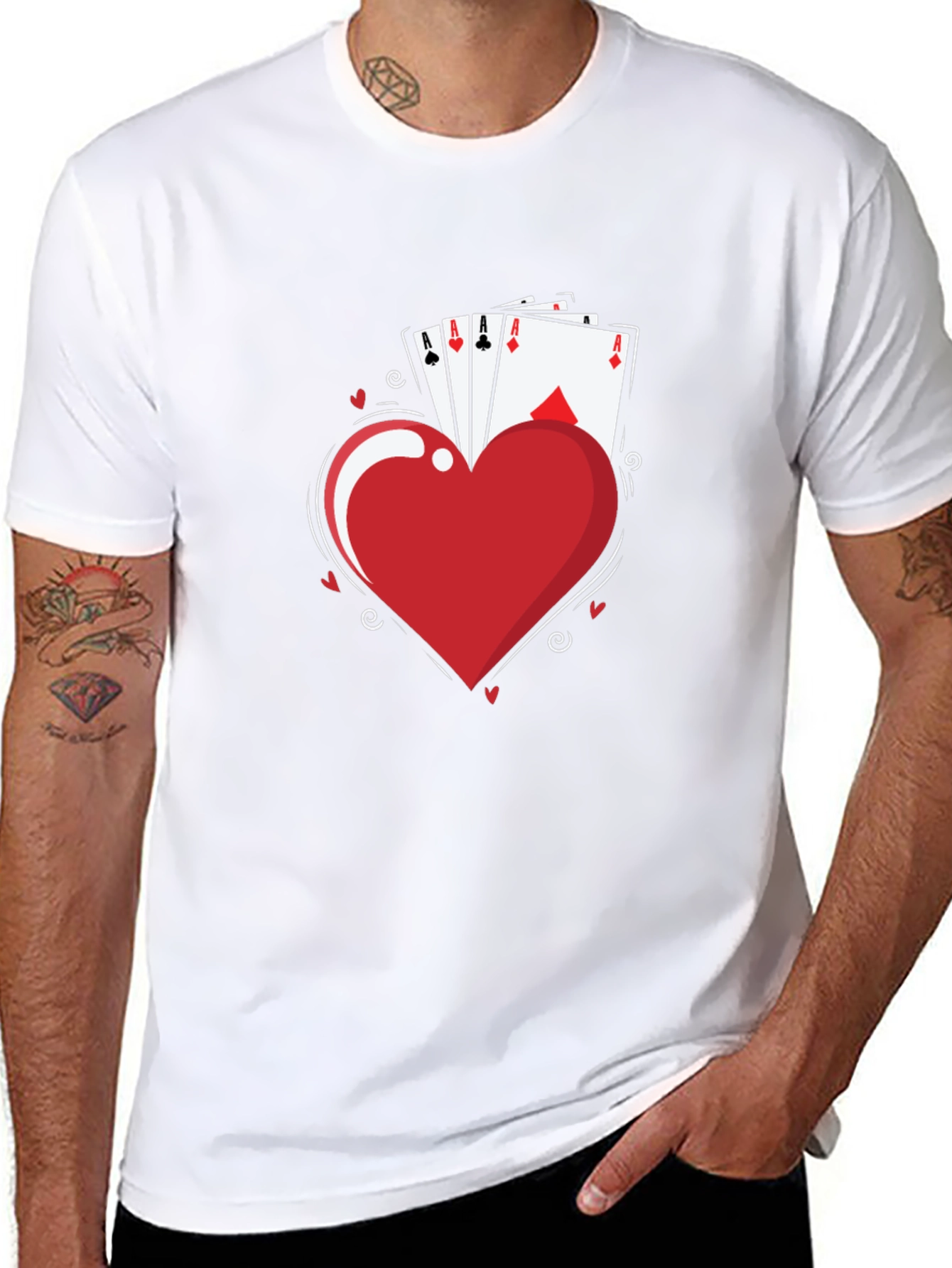 Aces Heart T-Shirt - Lucky Hand Tee