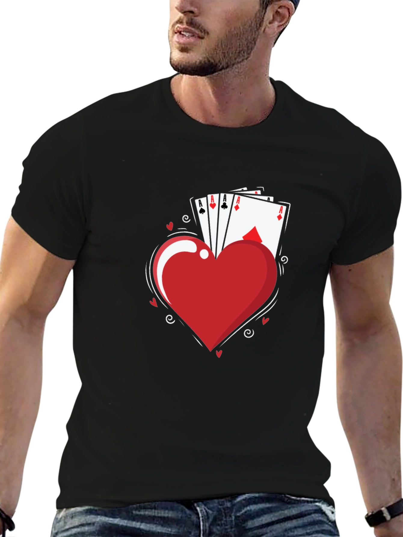 Aces Heart T-Shirt - Lucky Hand Tee