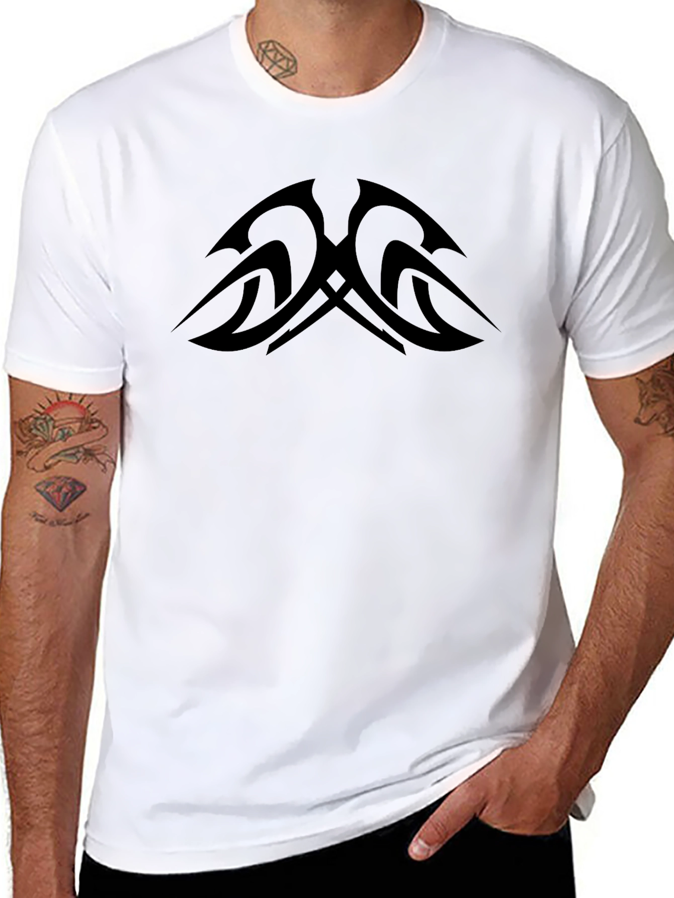 Tribal Tattoo Graphic Black T-Shirt