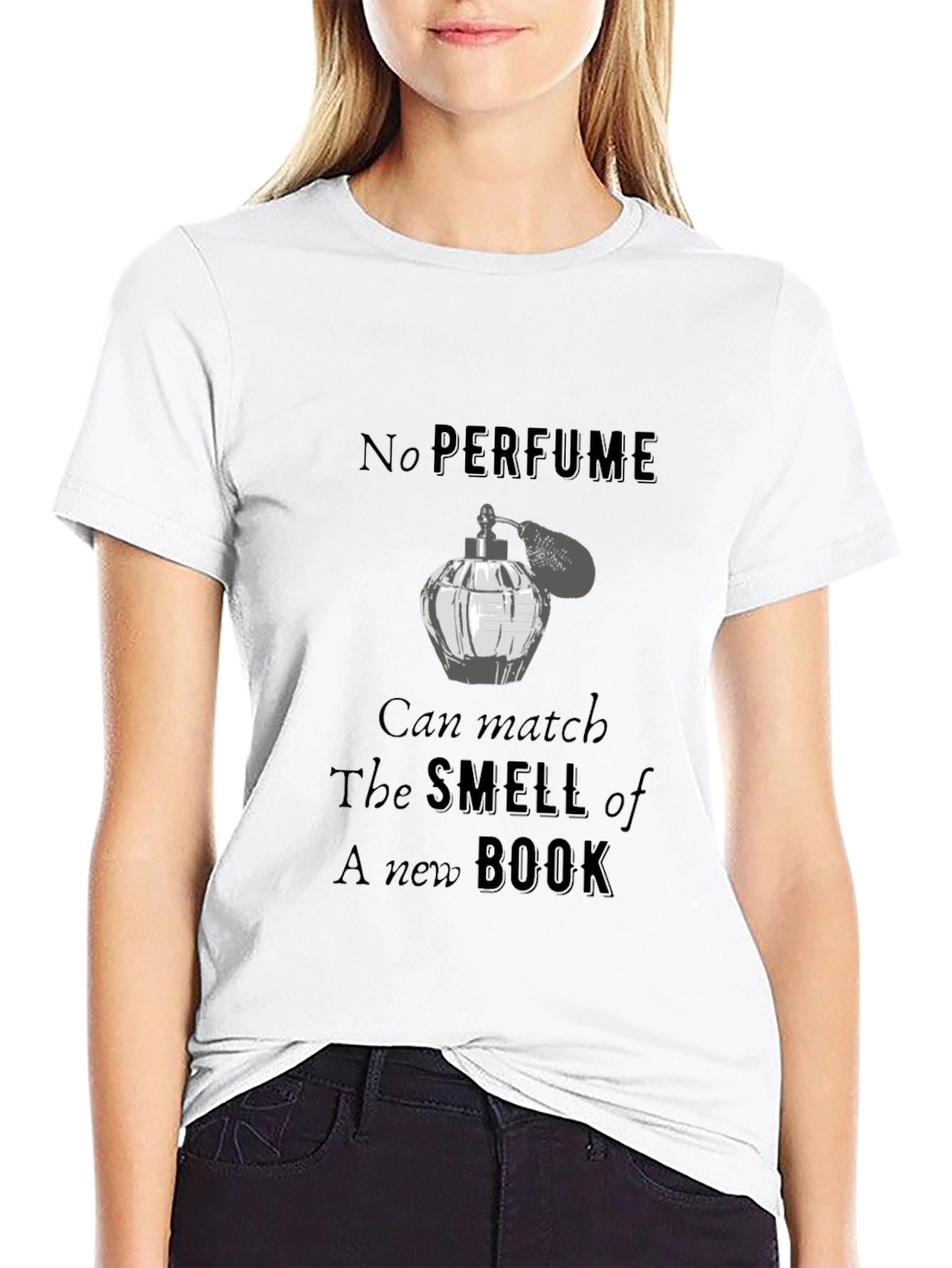 No Perfume New Book T-Shirt Black Cotton Tee