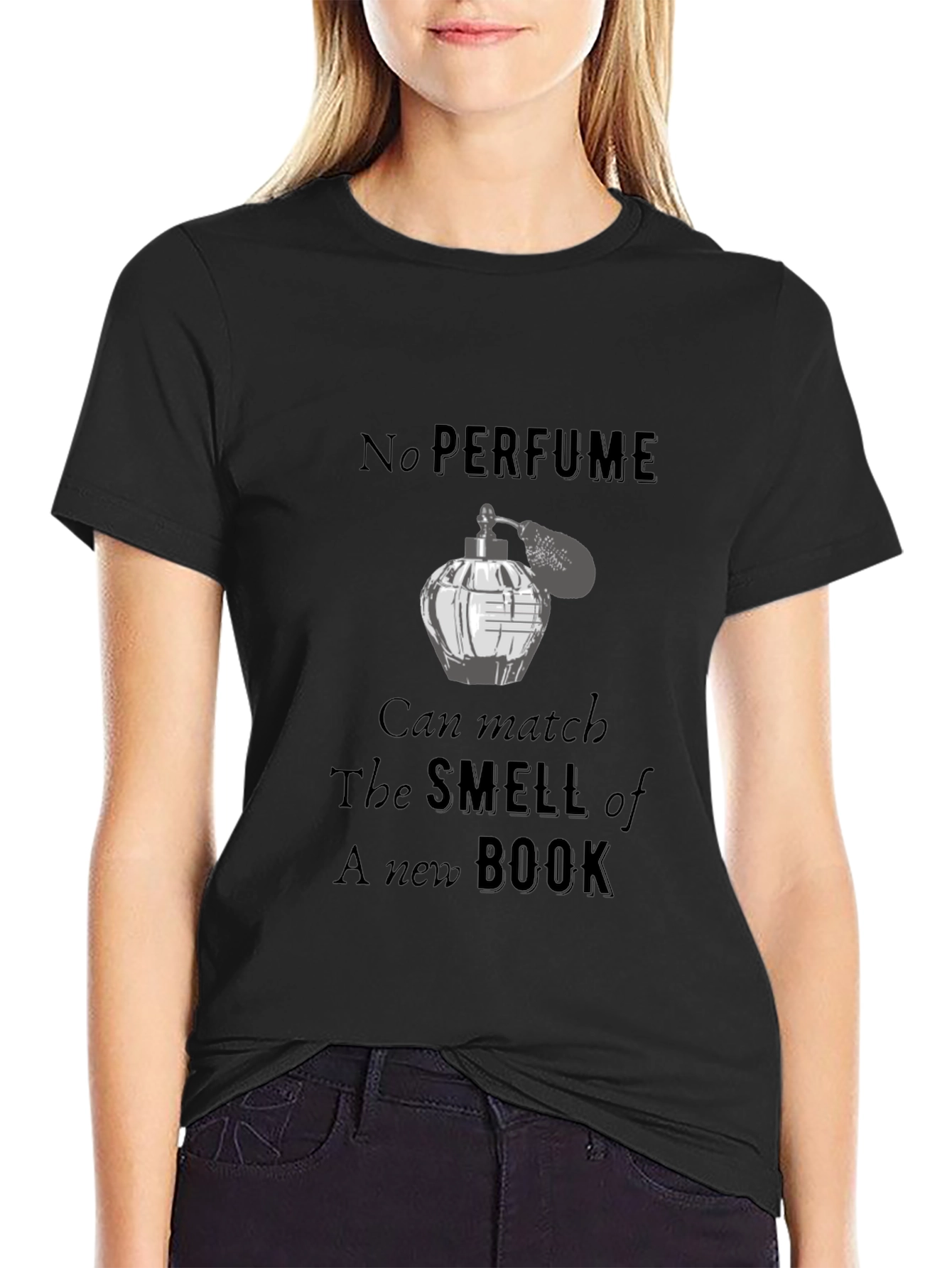 No Perfume New Book T-Shirt Black Cotton Tee