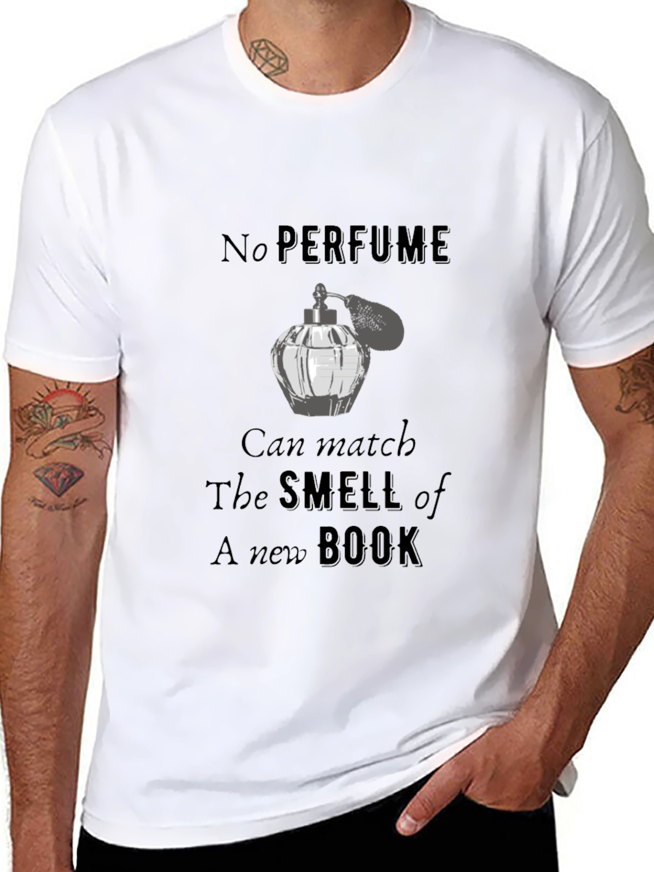 No Perfume New Book T-Shirt Black Cotton Tee