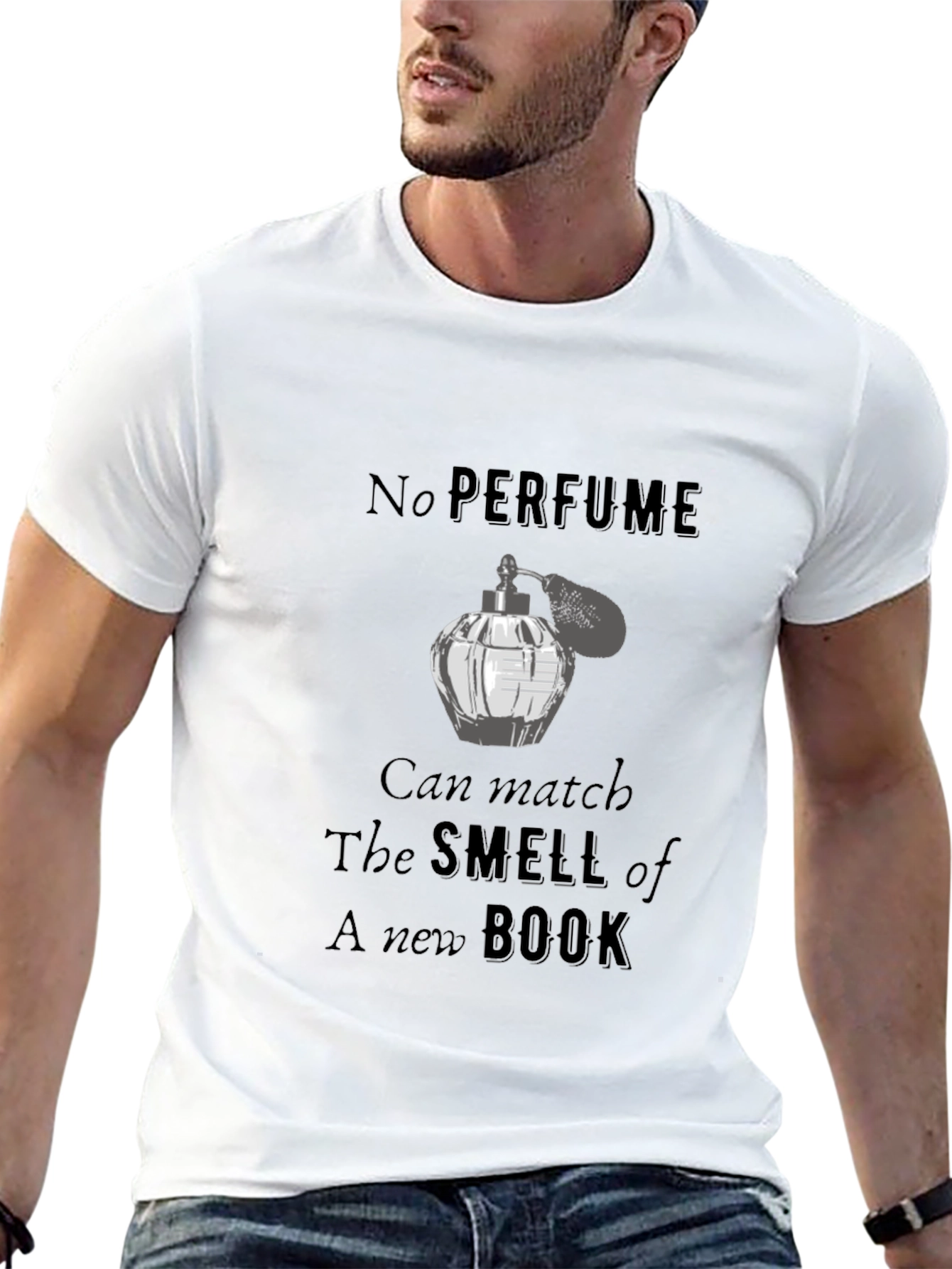 No Perfume New Book T-Shirt Black Cotton Tee