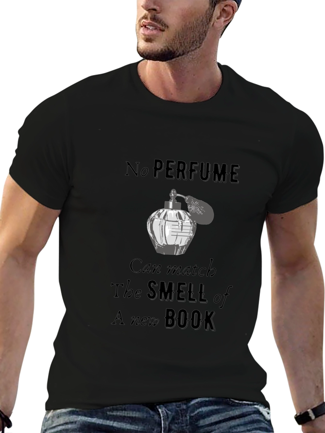No Perfume New Book T-Shirt Black Cotton Tee