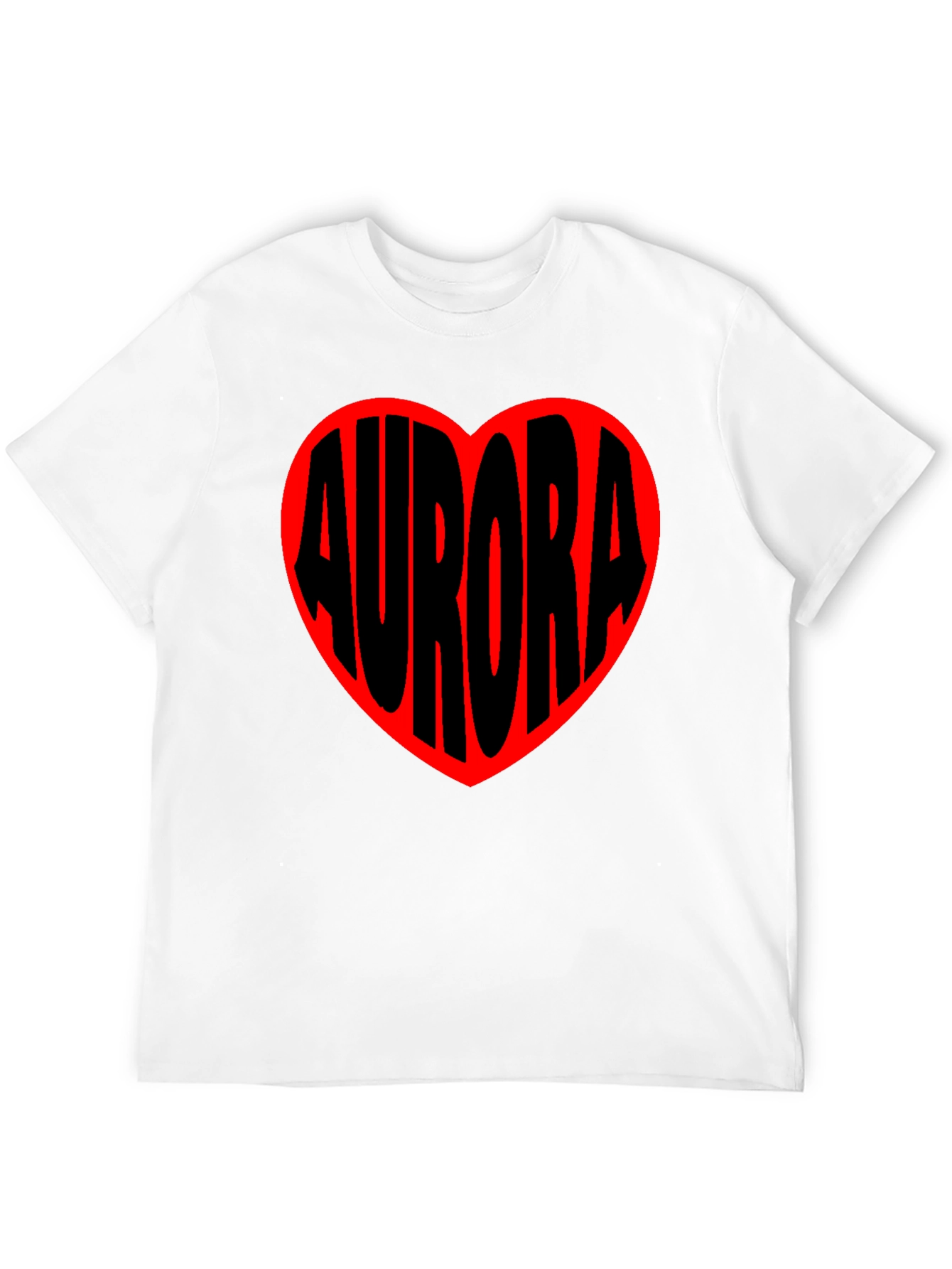 Aurora Heart T-Shirt - Black Crew Neck