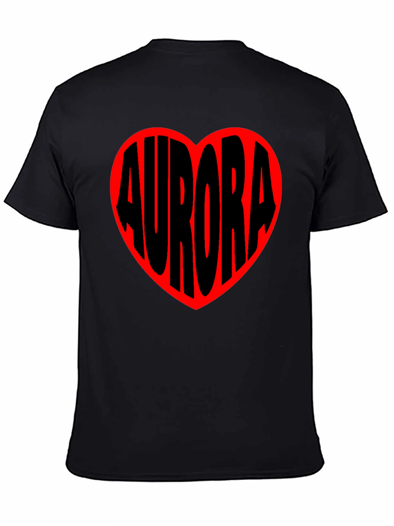 Aurora Heart T-Shirt - Black Crew Neck