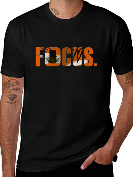 Focus Graphic Tee - Black Crew Neck T-Shirt
