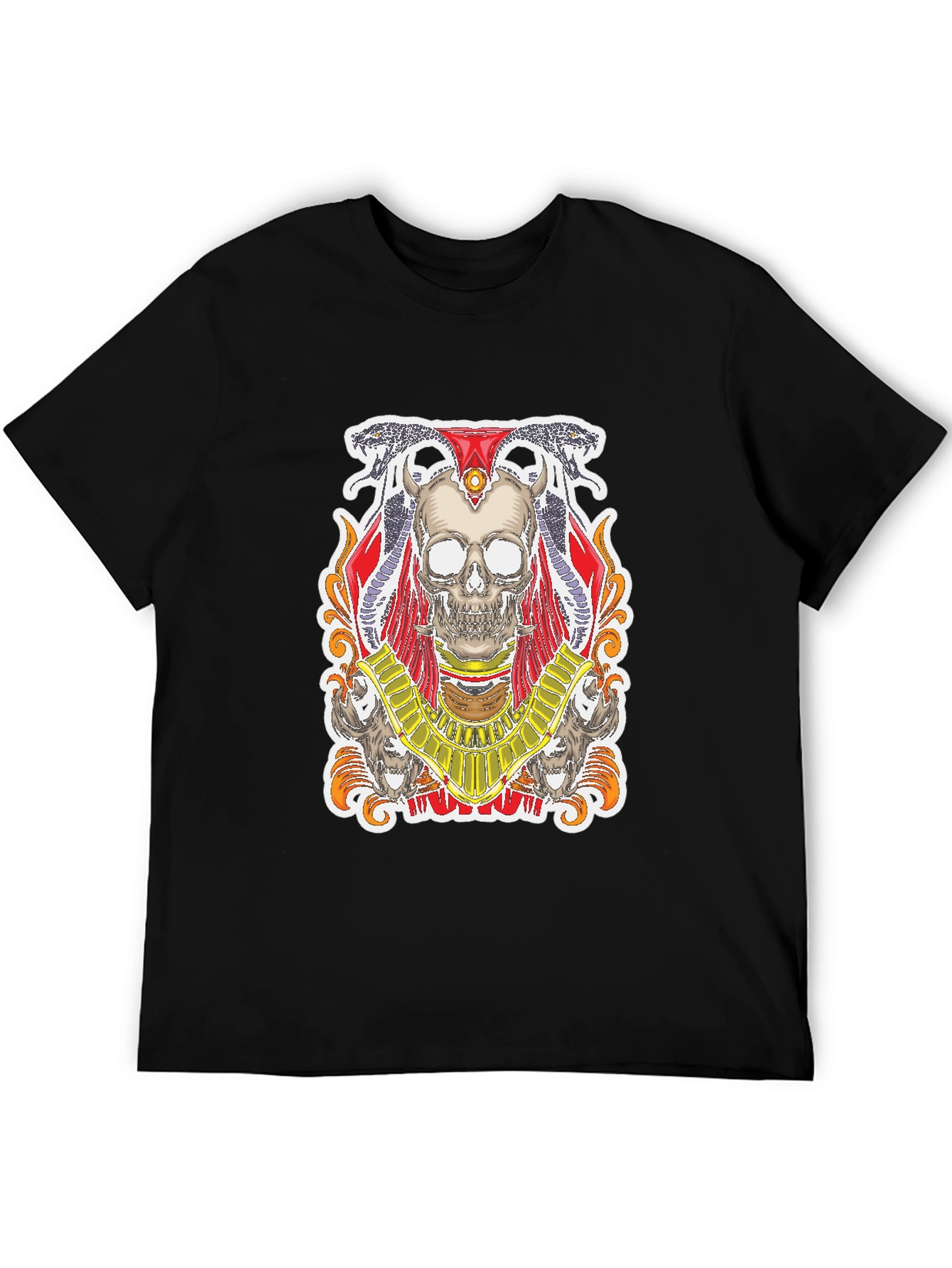 Skull Pharaoh Graphic Tee - Mens Black T-Shirt