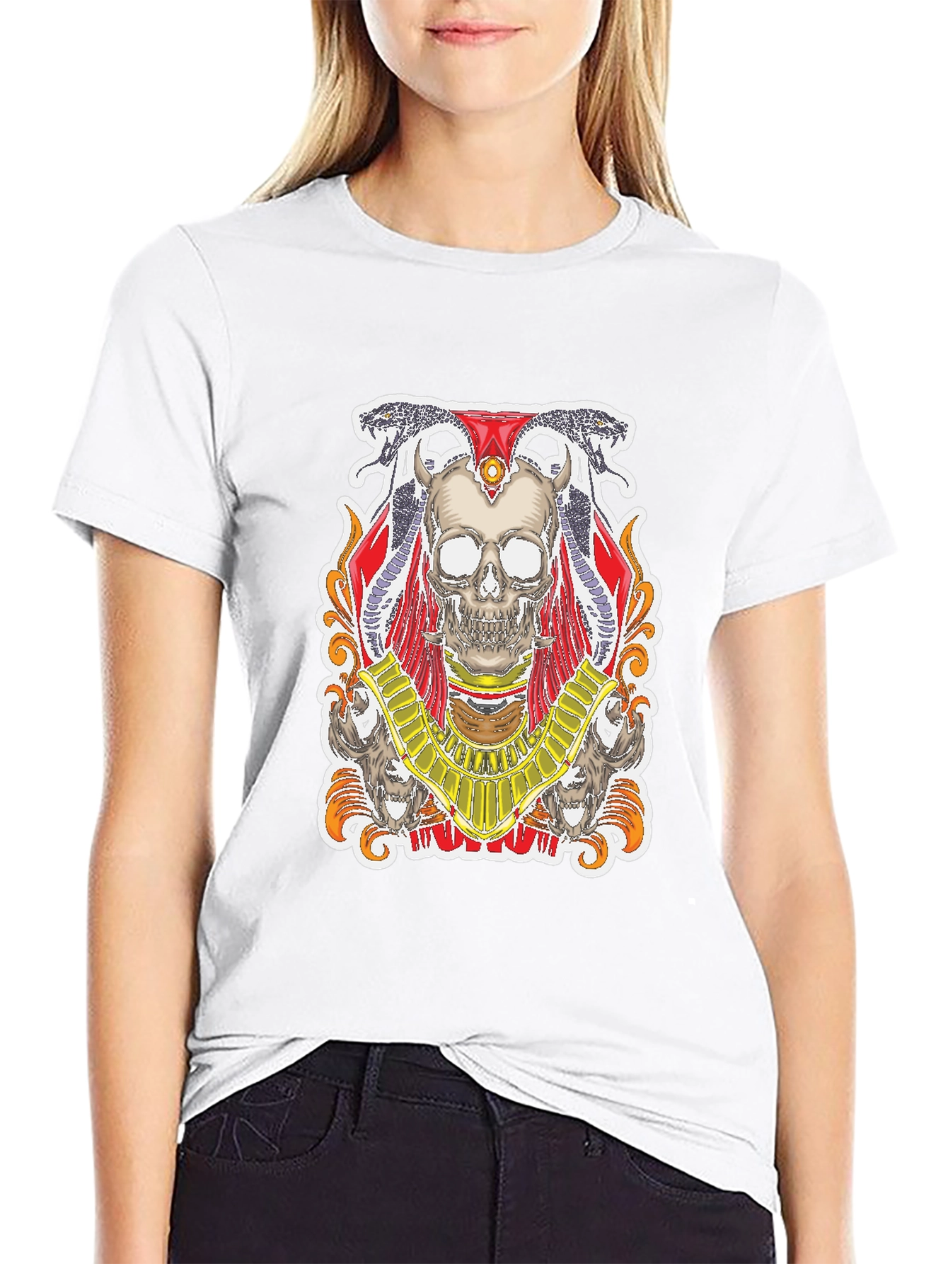 Skull Pharaoh Graphic Tee - Mens Black T-Shirt