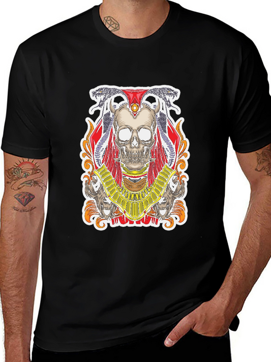 Skull Pharaoh Graphic Tee - Mens Black T-Shirt