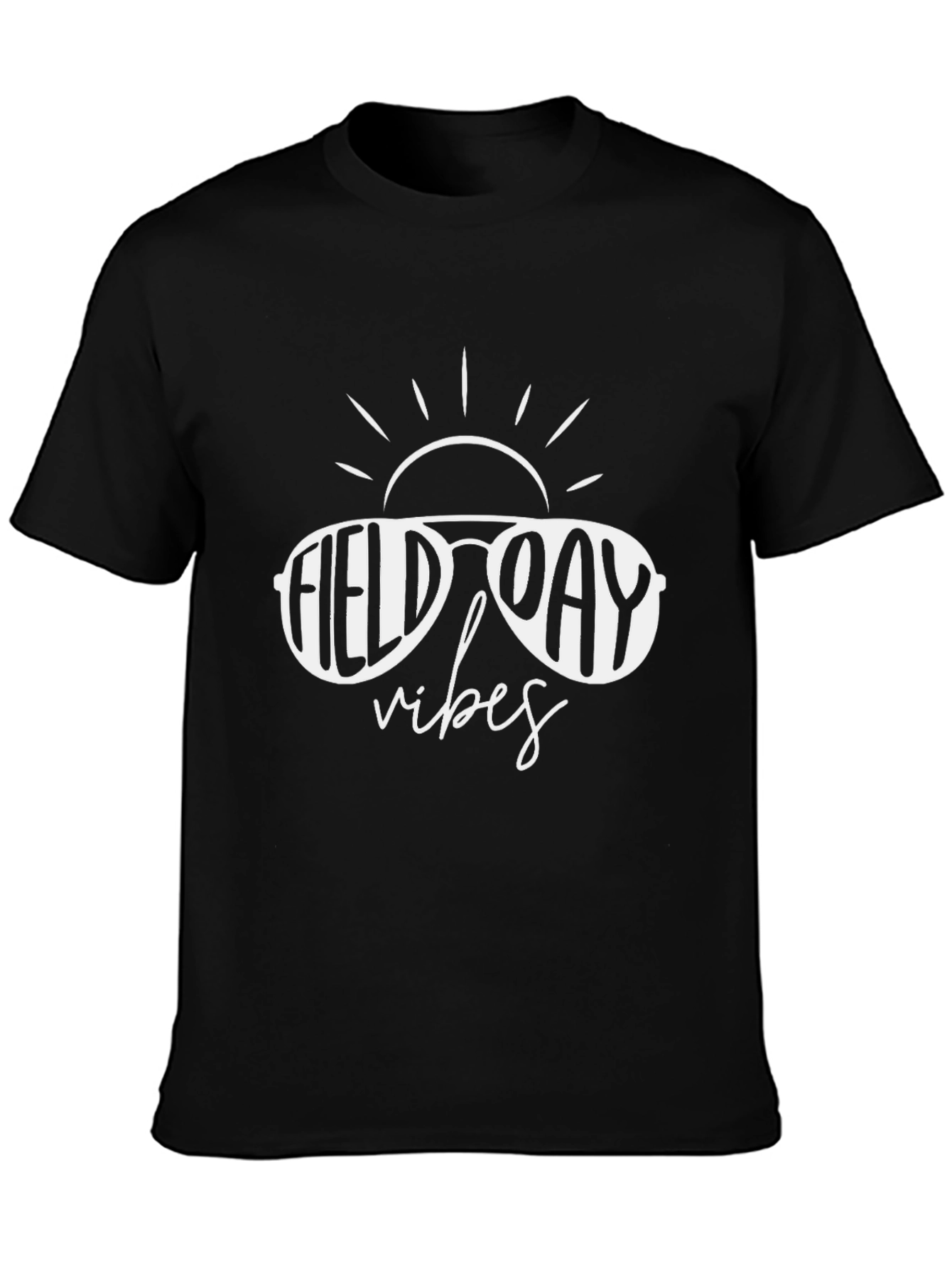 Field Day Vibes Graphic T-Shirt - Black Cotton Blend