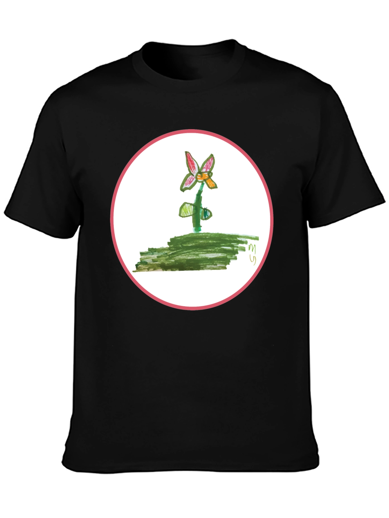 Floral Drawing T-Shirt - Unique Kid Art Design