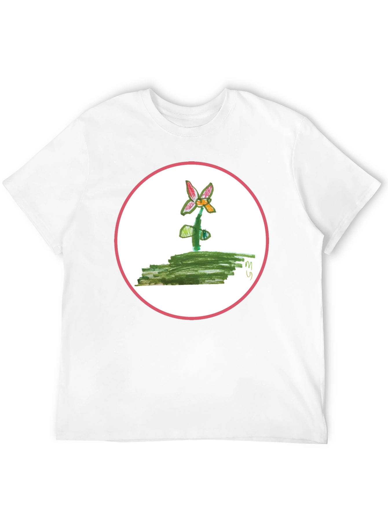 Floral Drawing T-Shirt - Unique Kid Art Design