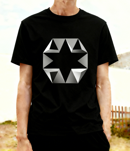 3D Geometric Star Pattern T-shirt