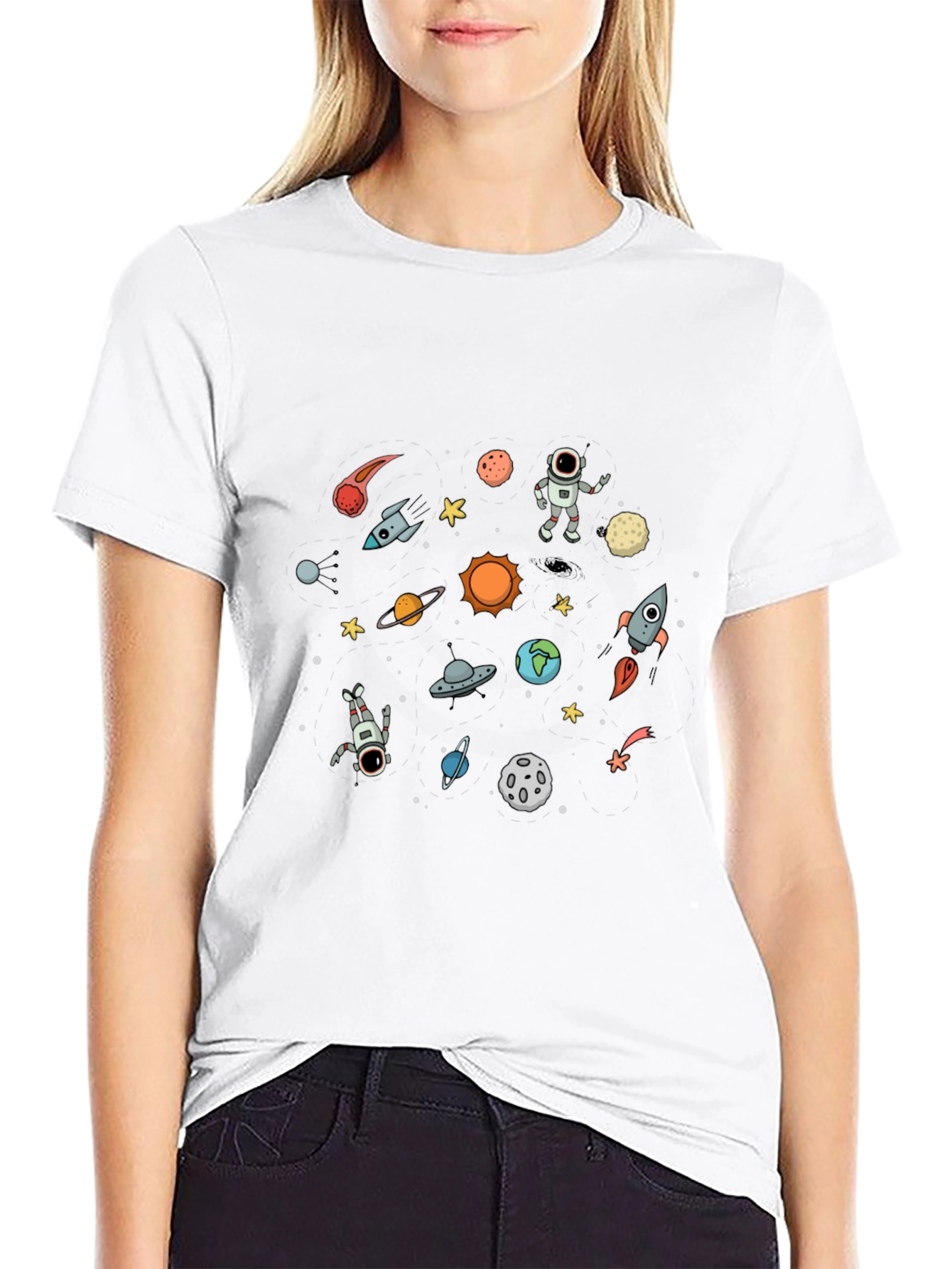 Space Galaxy T-Shirt - Astronauts & Planets