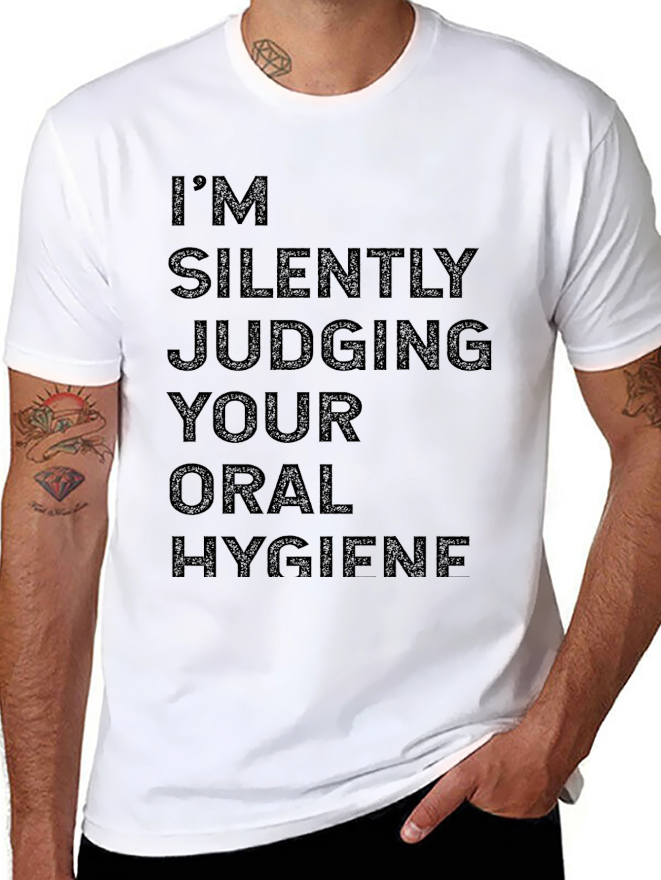Silently Judging Oral Hygiene Graphic T-Shirt