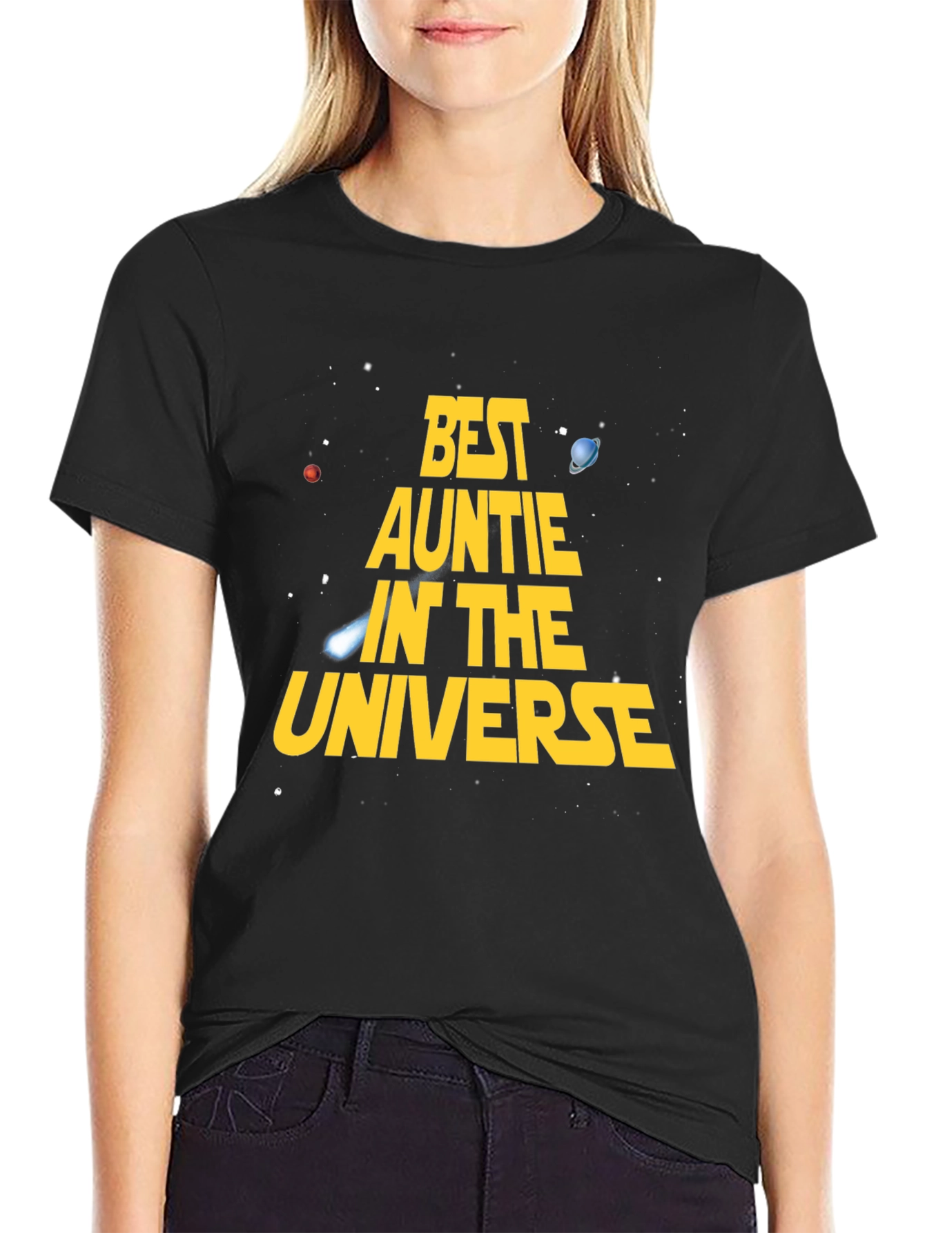 Best Auntie in the Universe T-Shirt Space Design