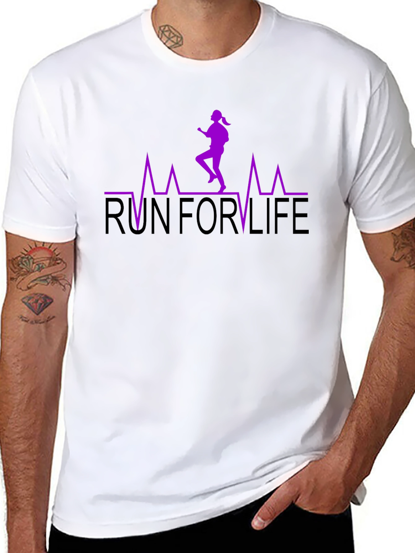 Run For Life Graphic Tee - Black