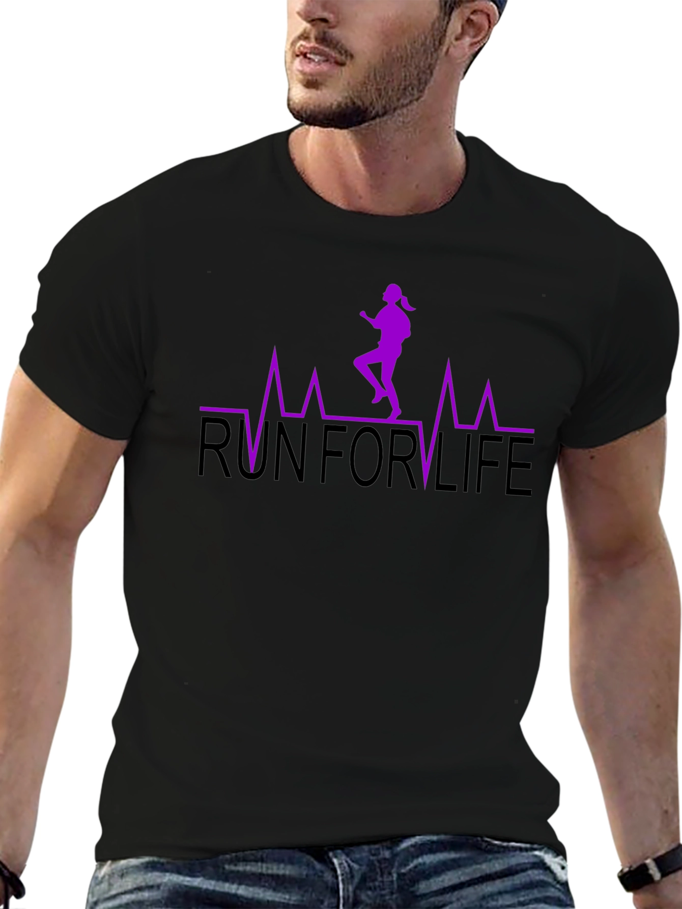 Run For Life Graphic Tee - Black
