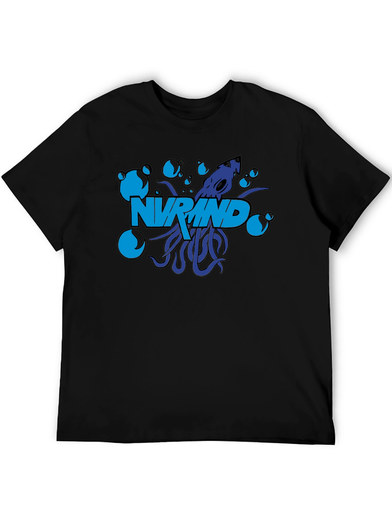 NV Mind Black T-Shirt Squid Graphic Design