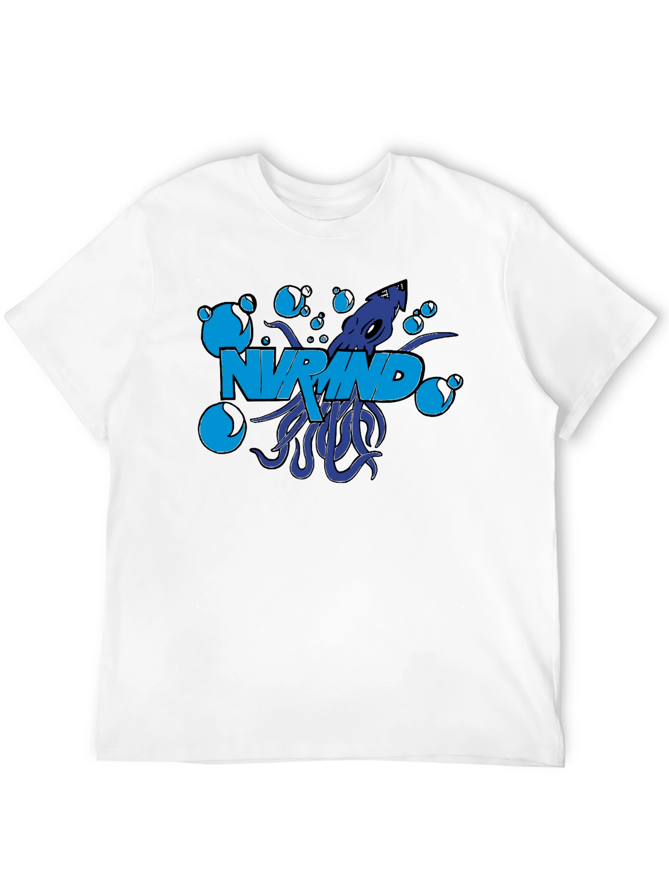 NV Mind Black T-Shirt Squid Graphic Design