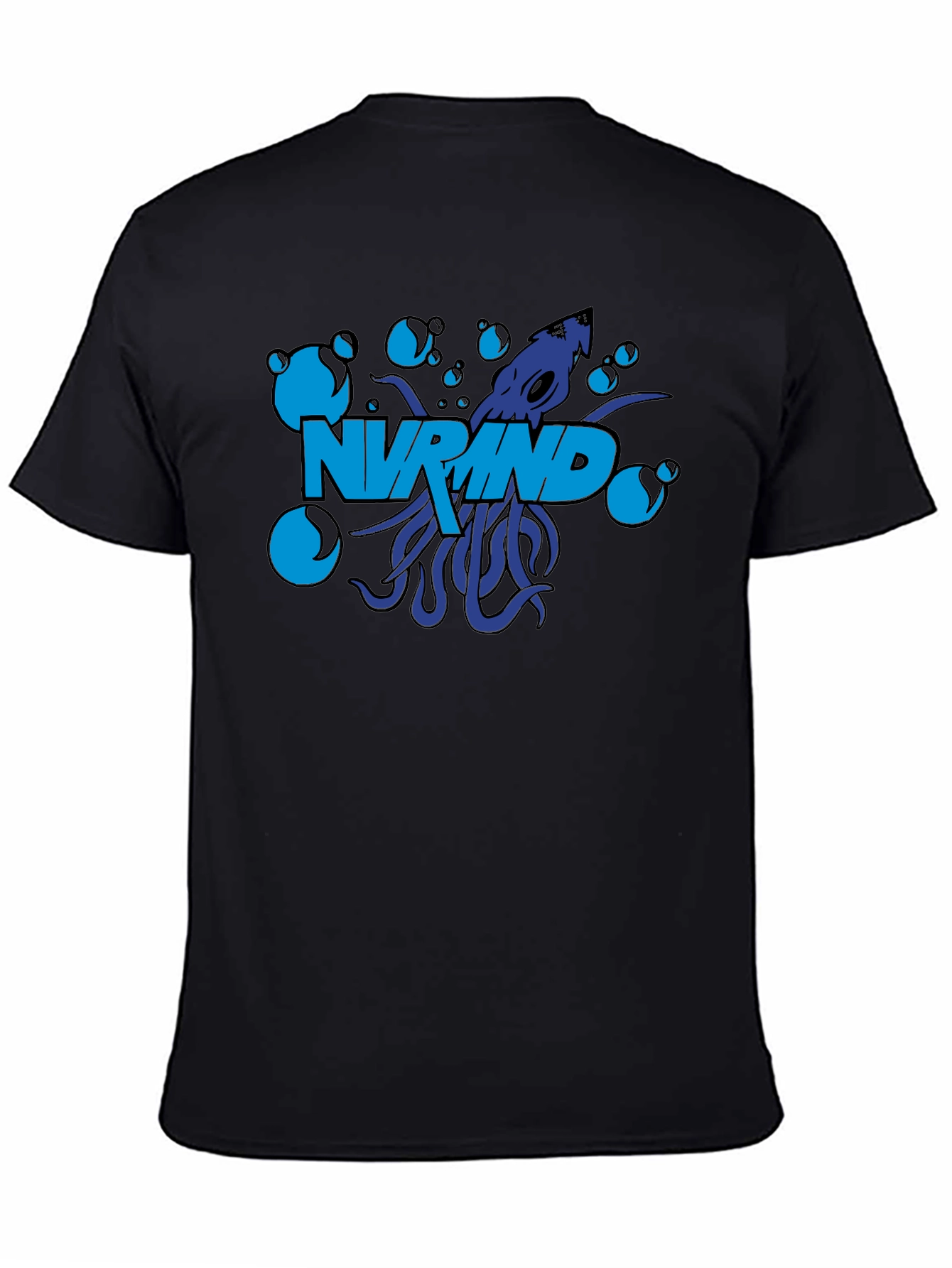 NV Mind Black T-Shirt Squid Graphic Design