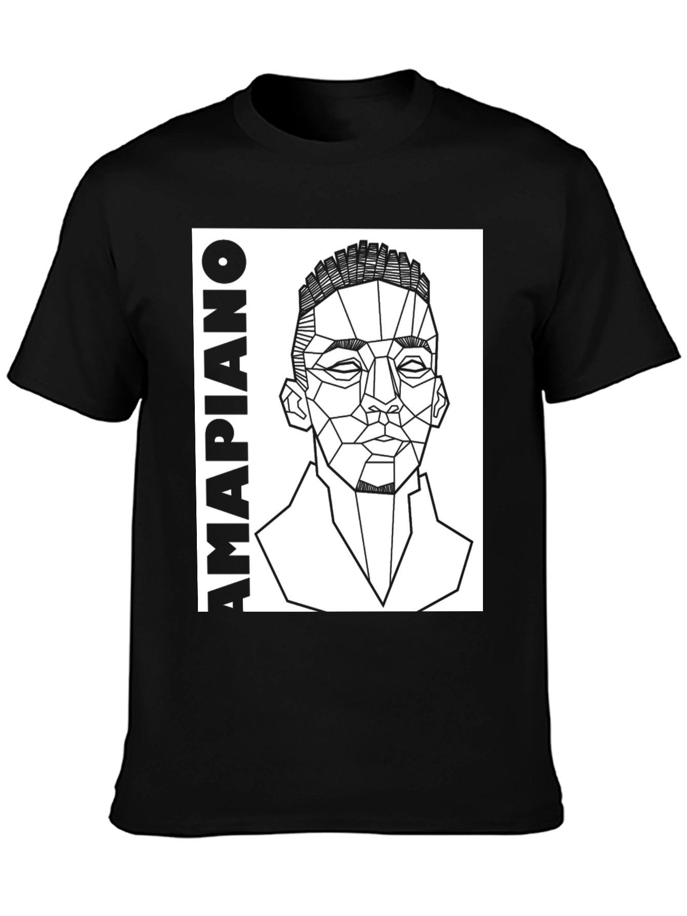 Amapiano Geometric Portrait T-Shirt