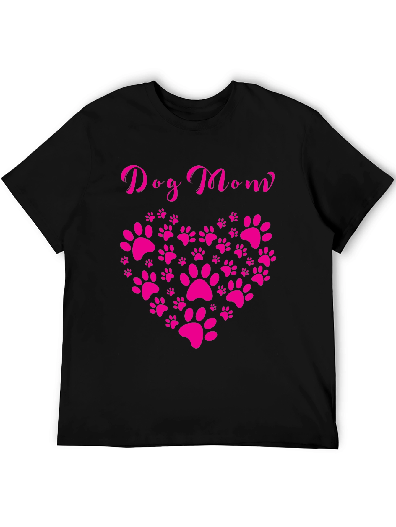 Dog Mom Heart Paw Print Graphic Tee