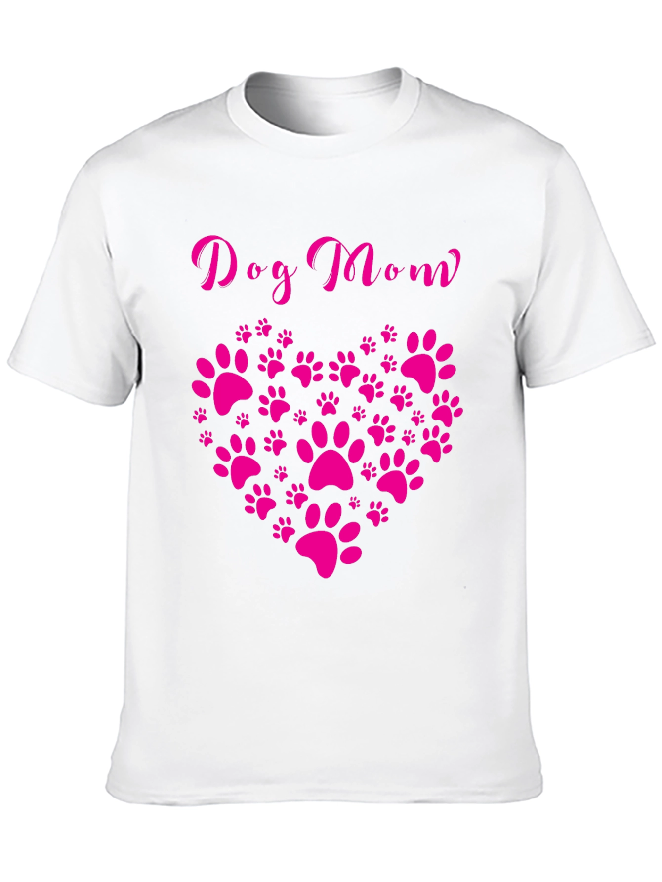 Dog Mom Heart Paw Print Graphic Tee