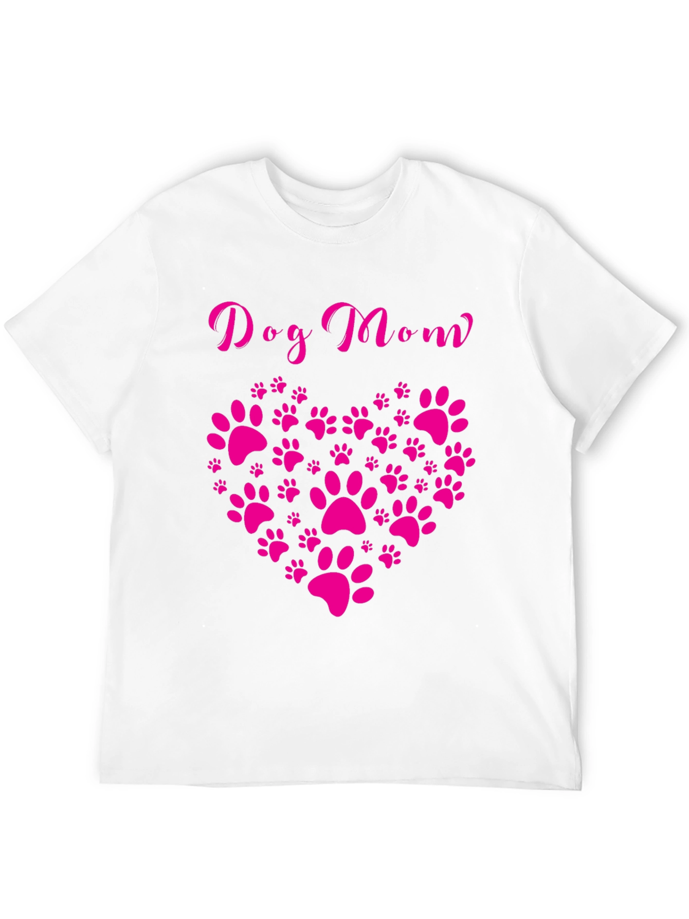 Dog Mom Heart Paw Print Graphic Tee