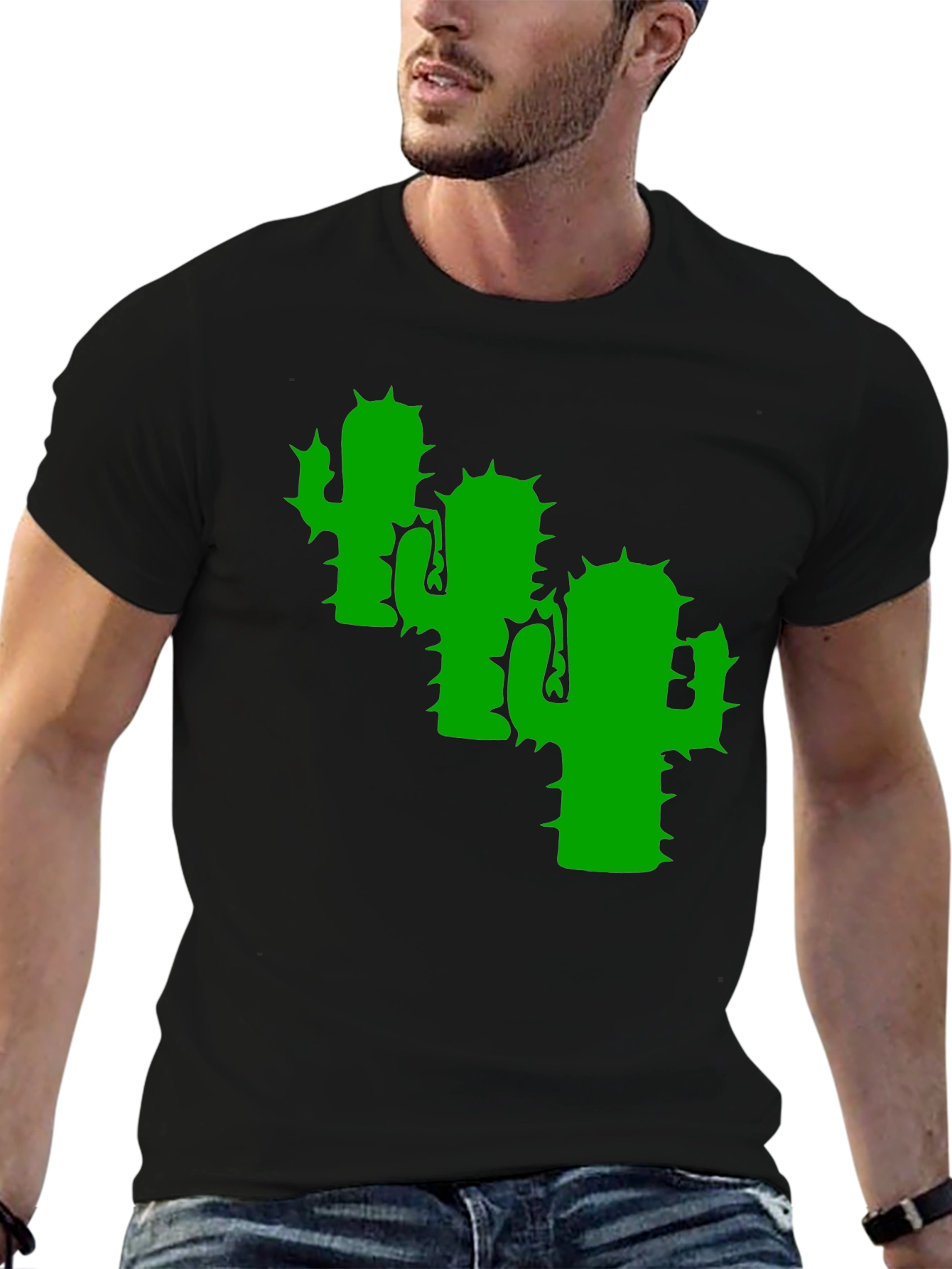 Cactus Graphic Tee - Modern Black T-Shirt