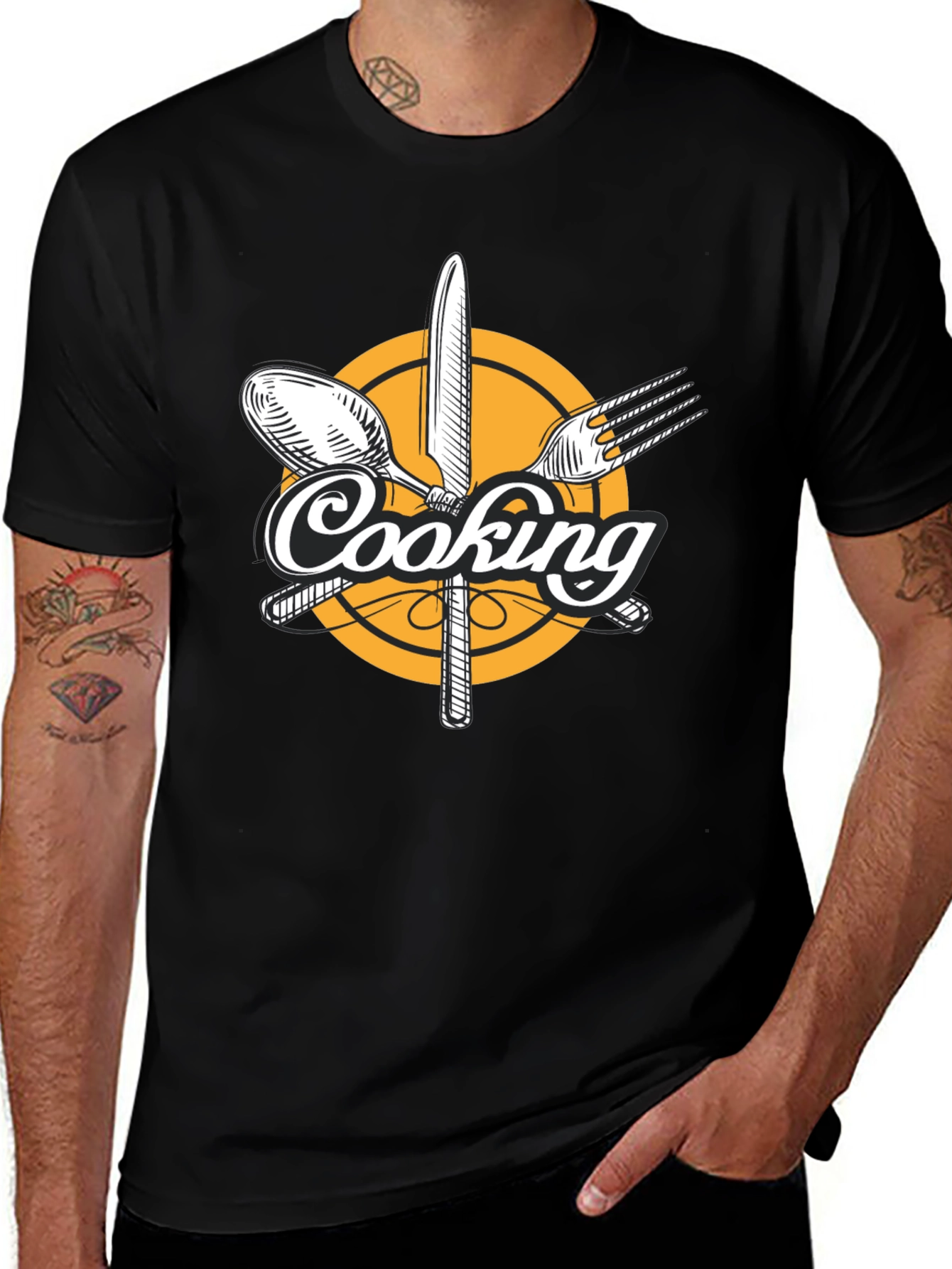 Cooking Graphic Black T-Shirt