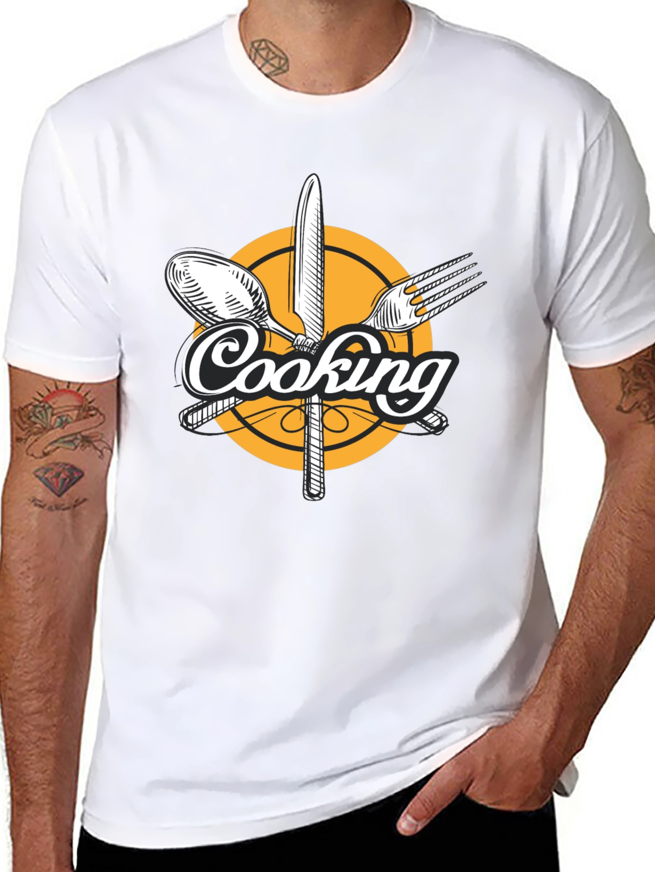 Cooking Graphic Black T-Shirt