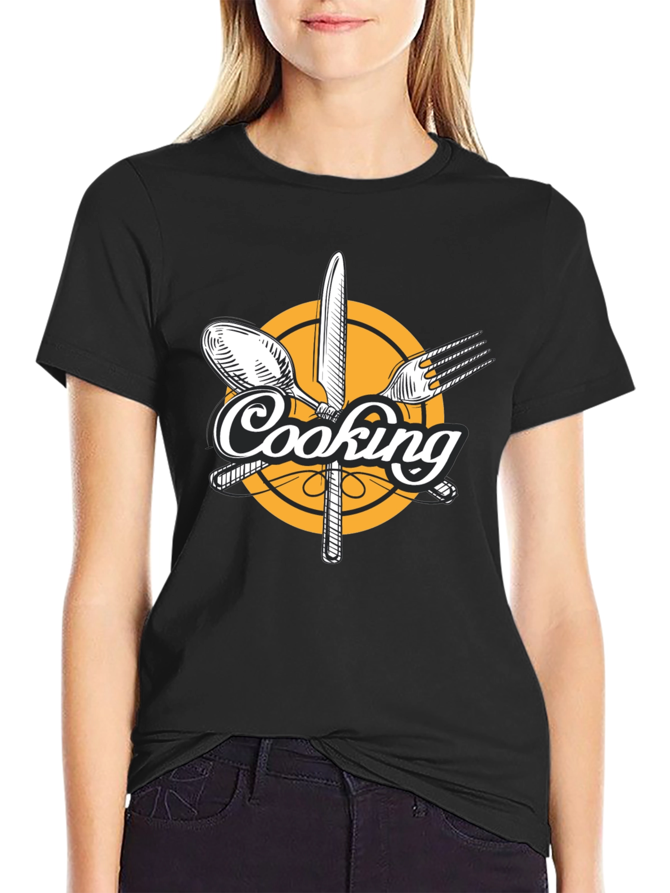 Cooking Graphic Black T-Shirt
