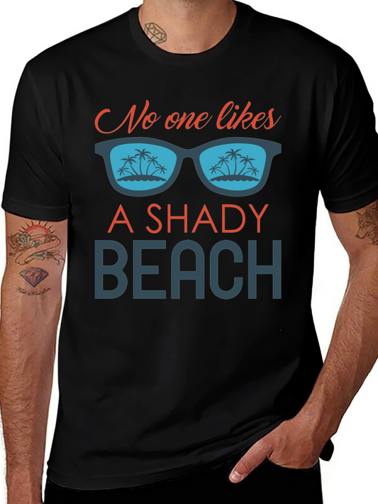 Shady Beach Graphic Tee - Mens Black T-Shirt