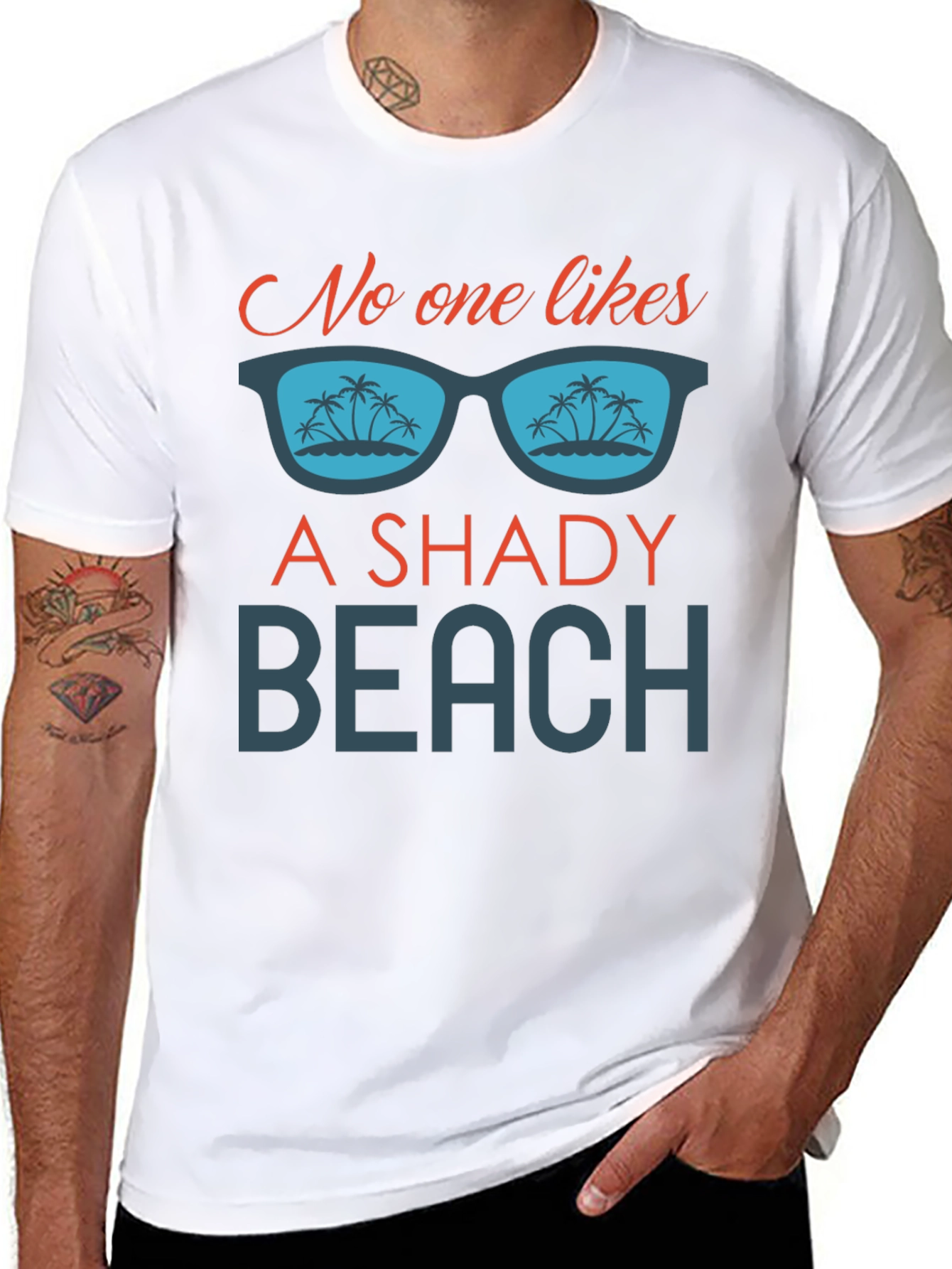 Shady Beach Graphic Tee - Mens Black T-Shirt