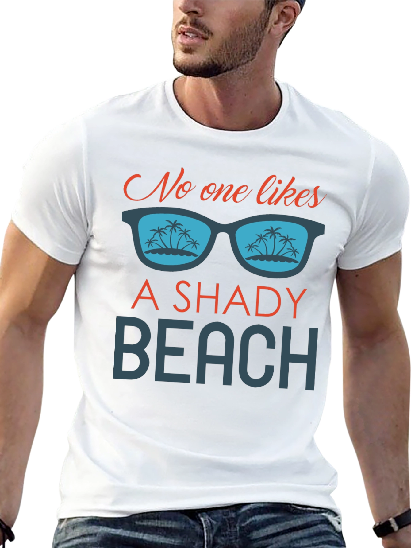 Shady Beach Graphic Tee - Mens Black T-Shirt