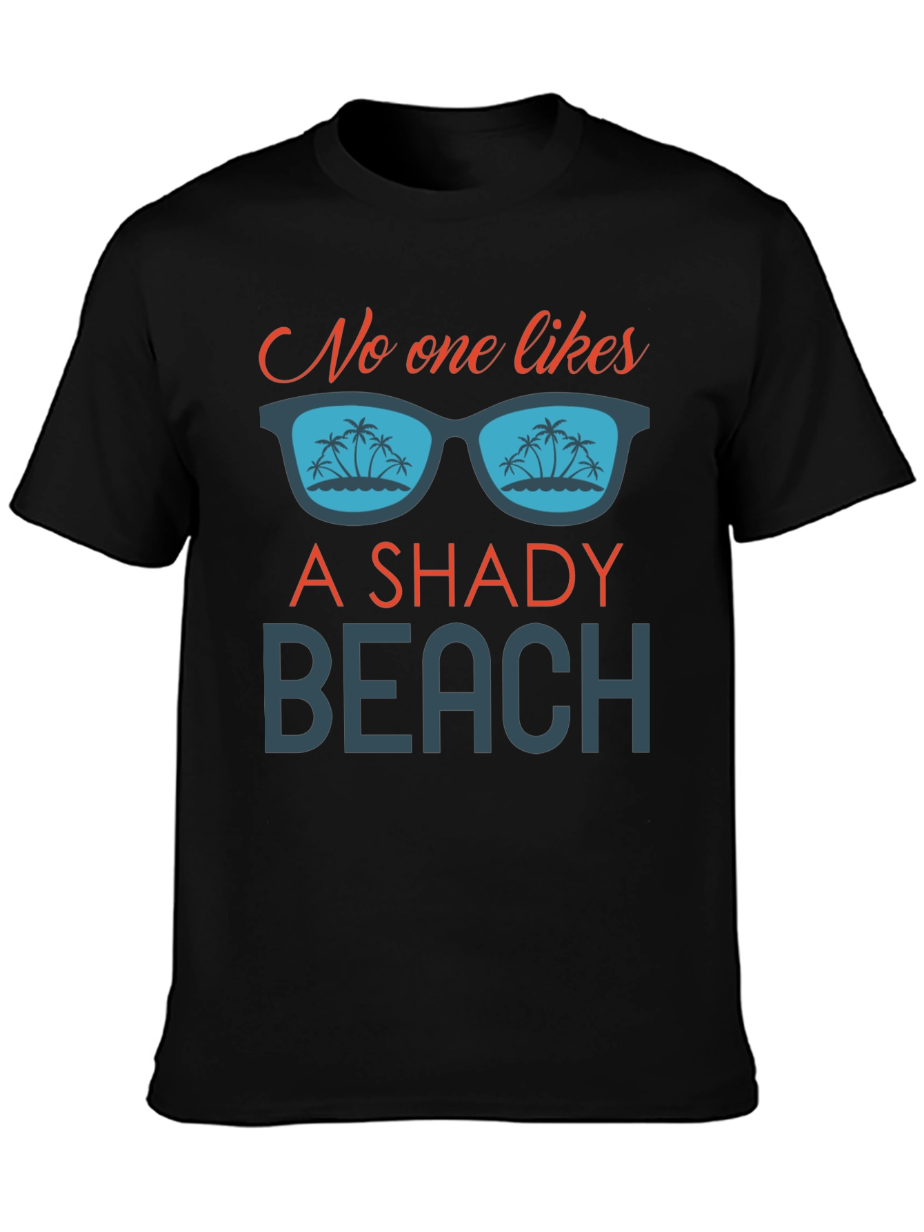 Shady Beach Graphic Tee - Mens Black T-Shirt