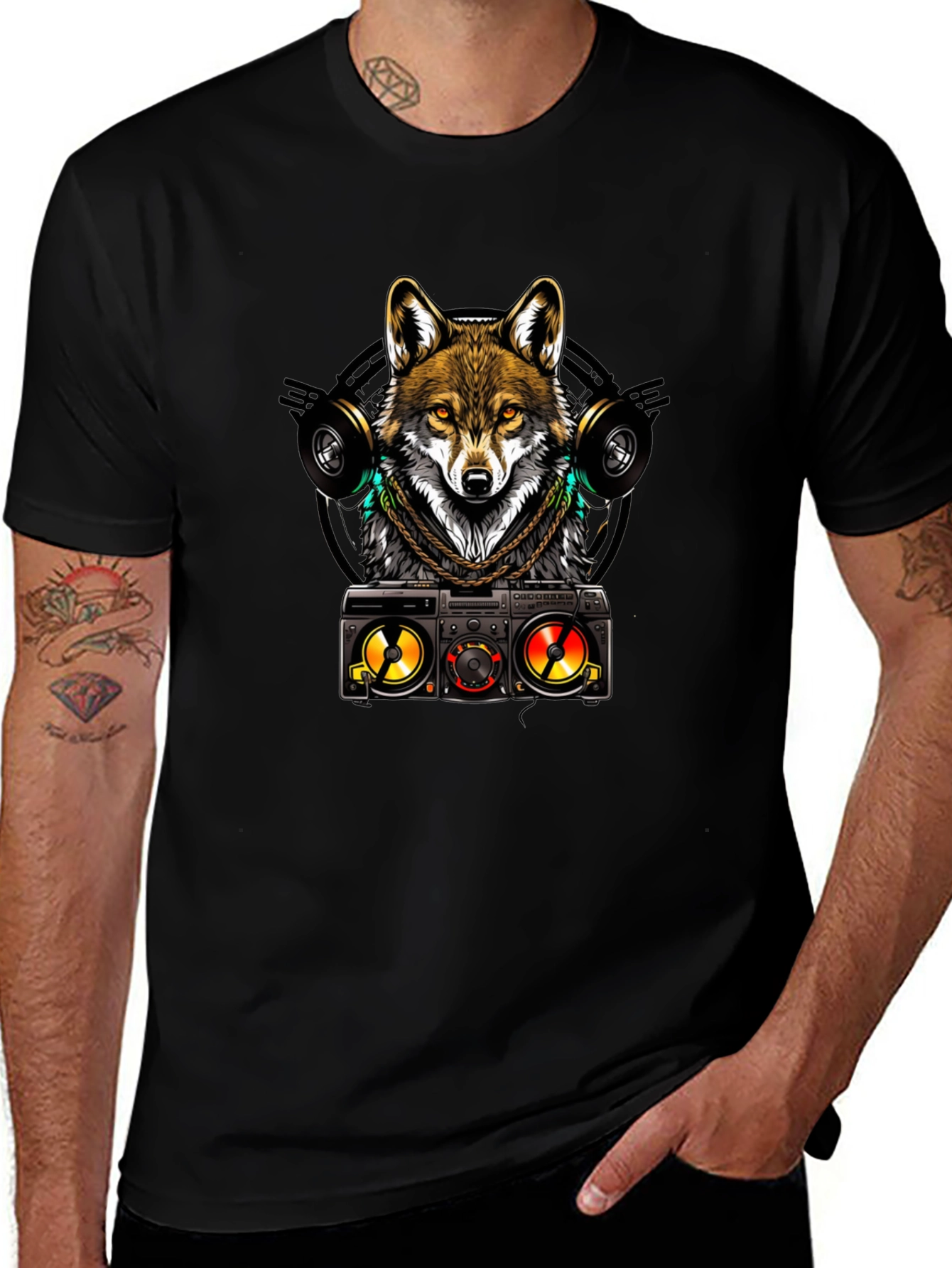 DJ Wolf Graphic Tee - Cool & Stylish