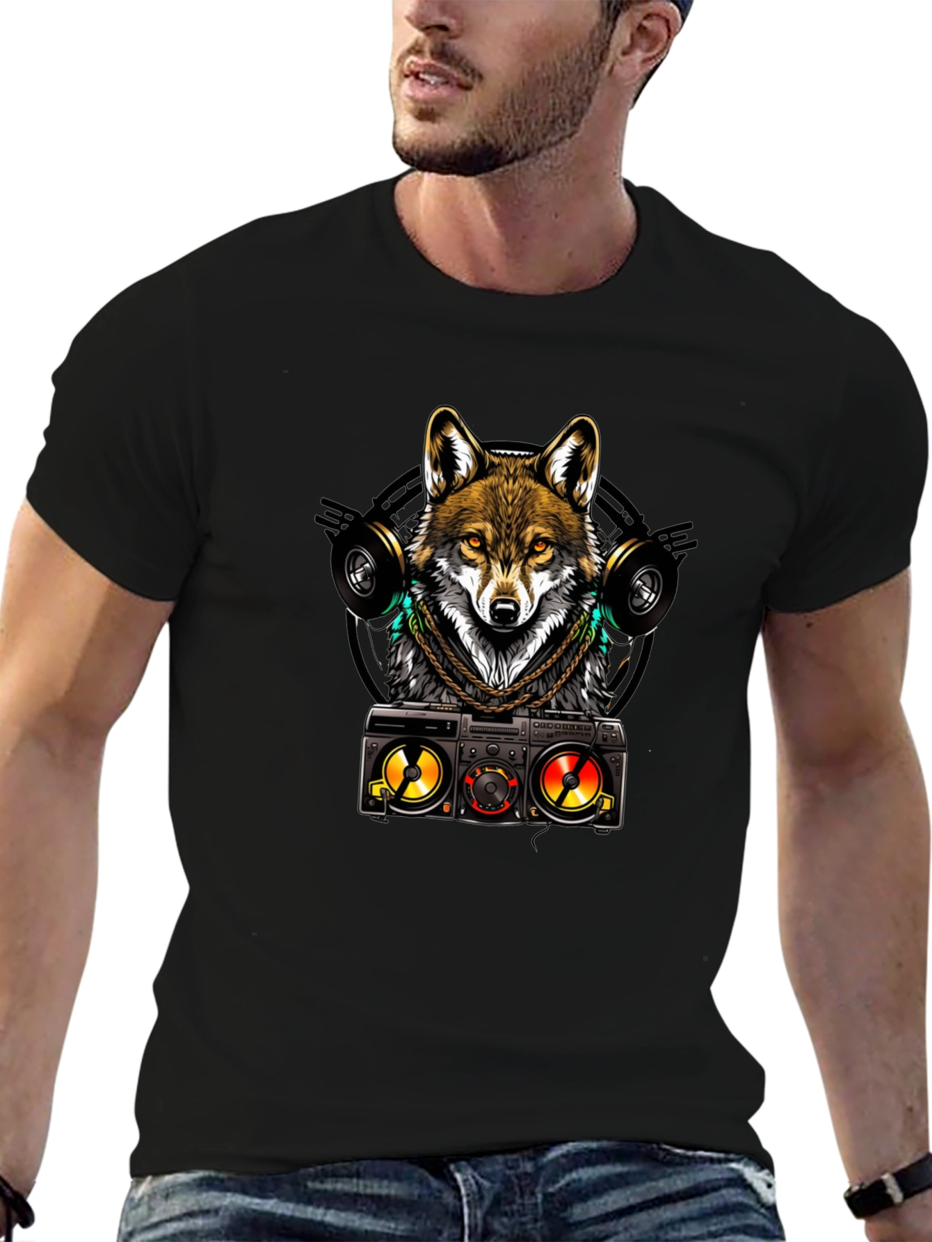 DJ Wolf Graphic Tee - Cool & Stylish