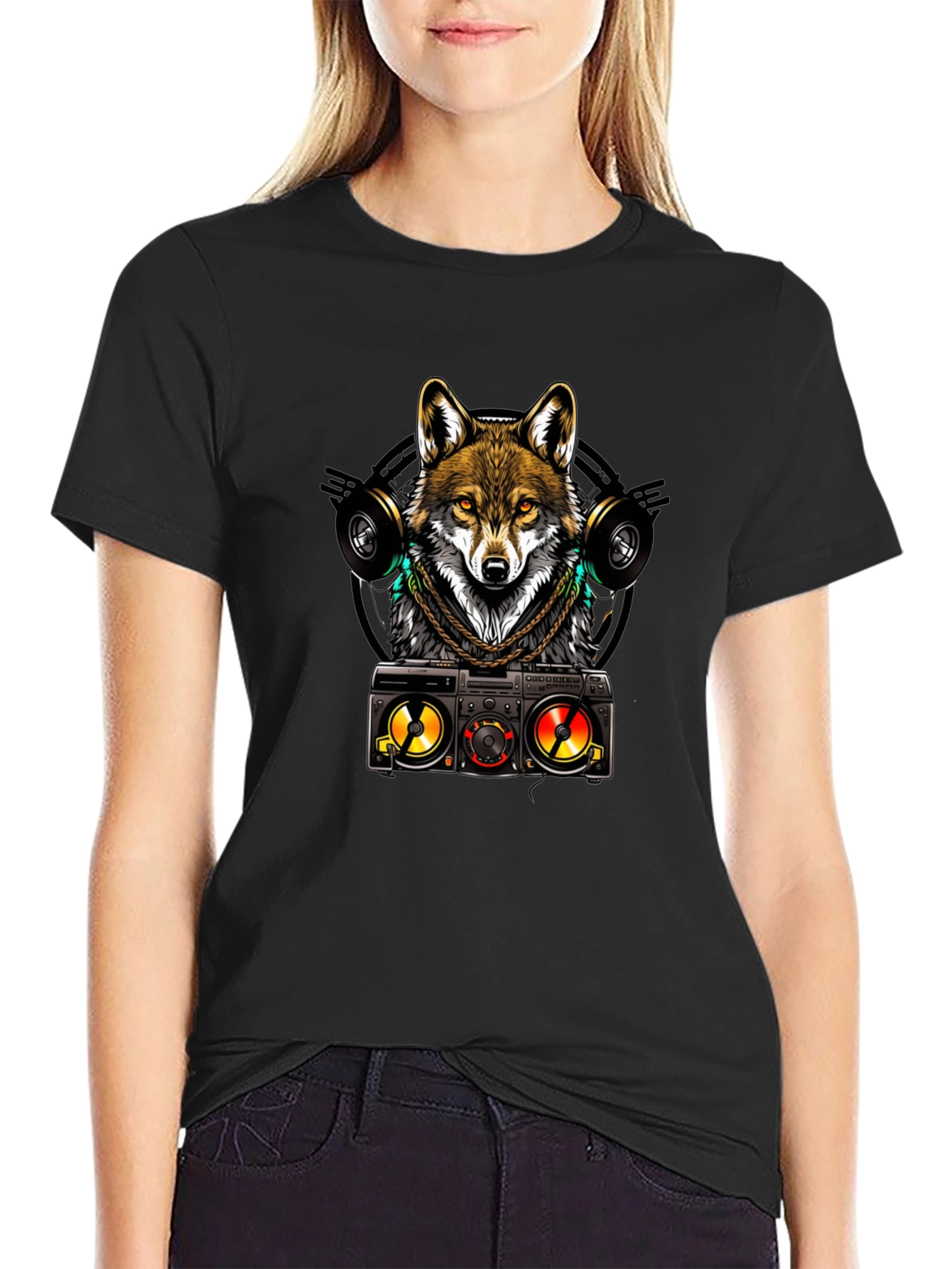 DJ Wolf Graphic Tee - Cool & Stylish