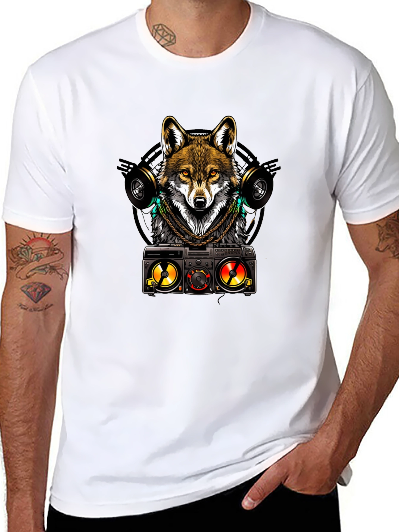 DJ Wolf Graphic Tee - Cool & Stylish