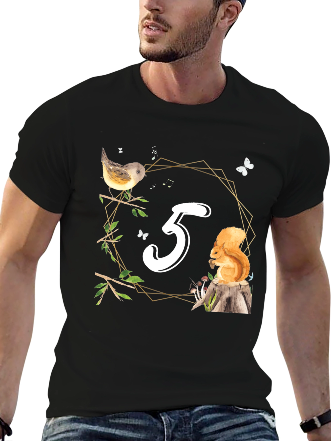 Cute Number 3 Birthday Forest Animal T-Shirt