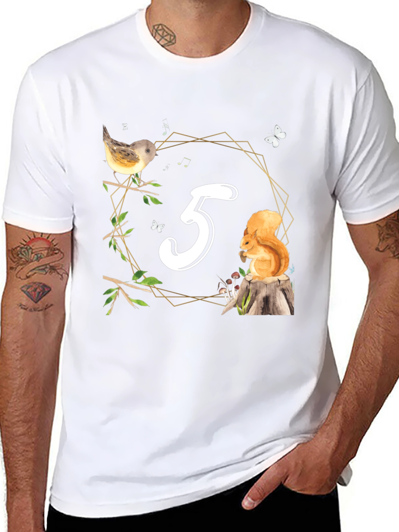 Cute Number 3 Birthday Forest Animal T-Shirt
