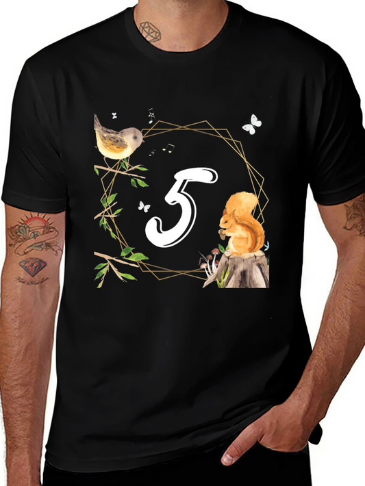Cute Number 3 Birthday Forest Animal T-Shirt