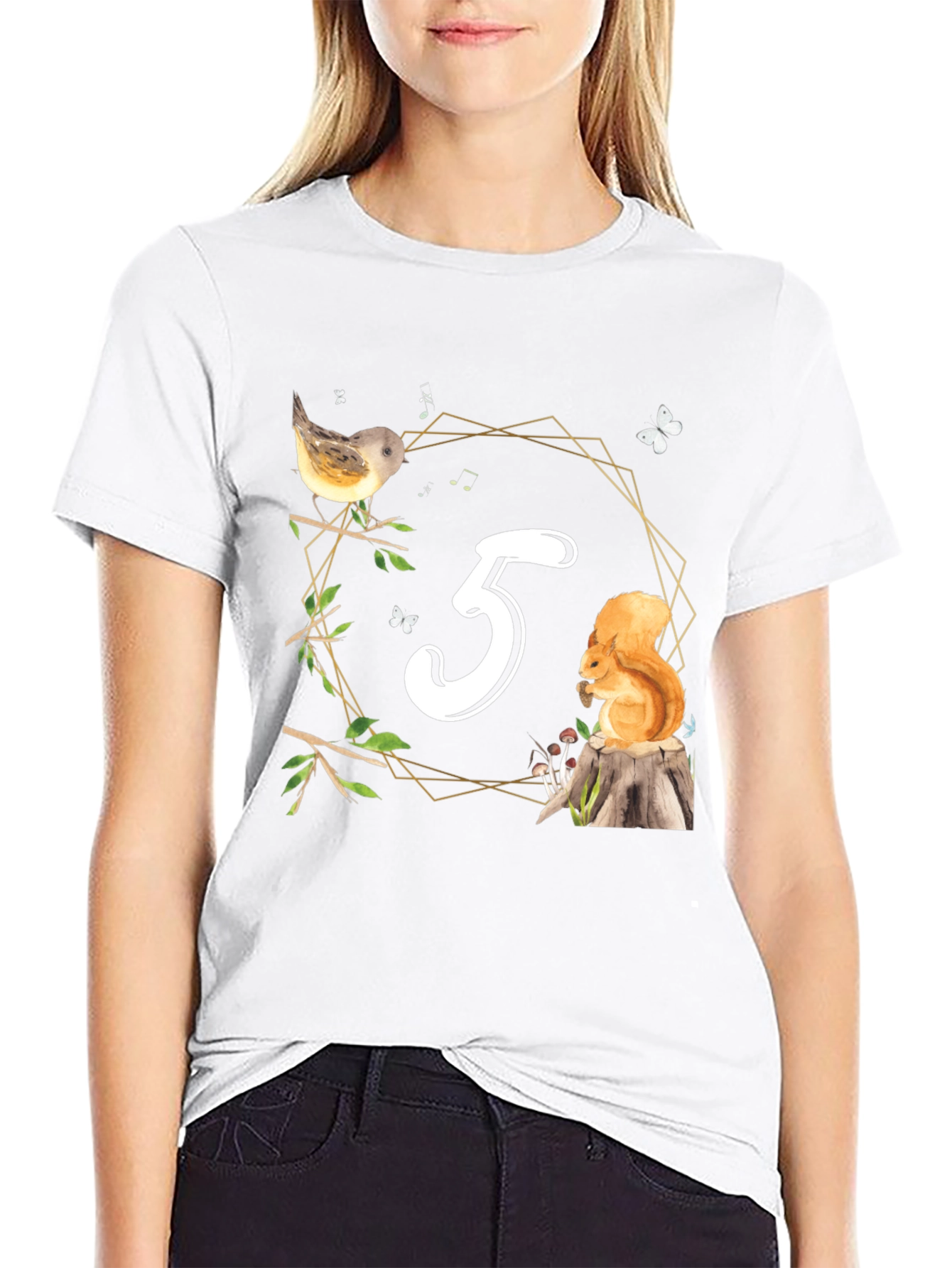 Cute Number 3 Birthday Forest Animal T-Shirt