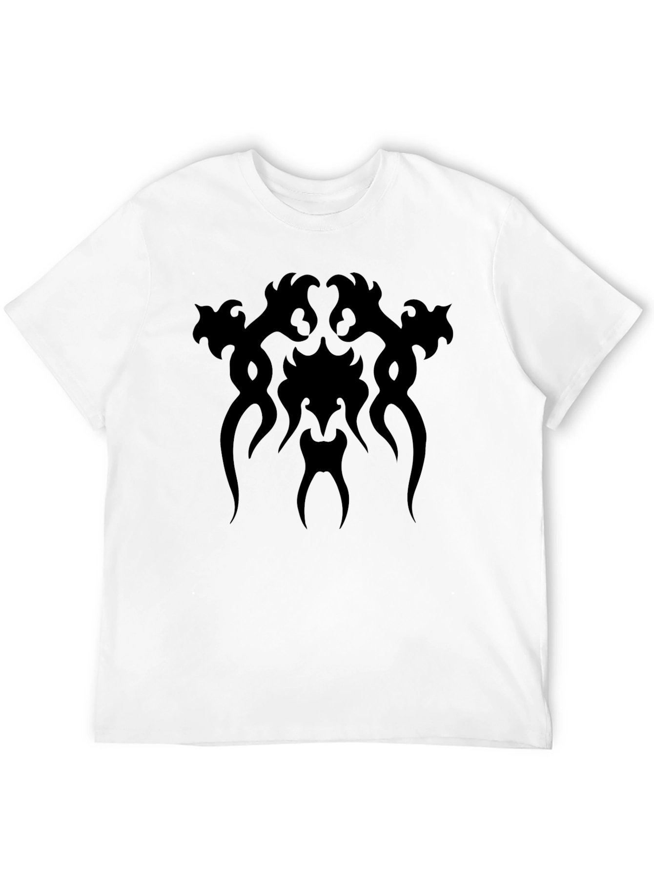 Black Graphic Tee - Abstract Tribal Design