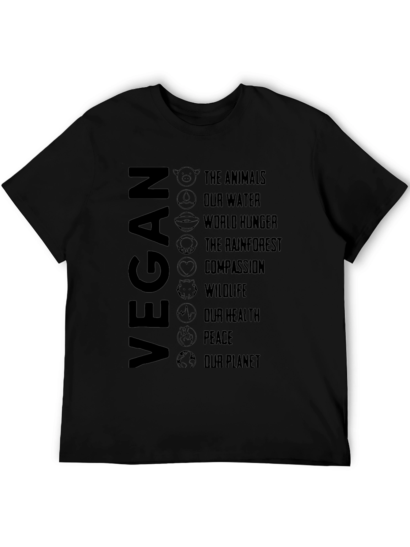 Vegan Cause T-Shirt - Animals Planet Peace