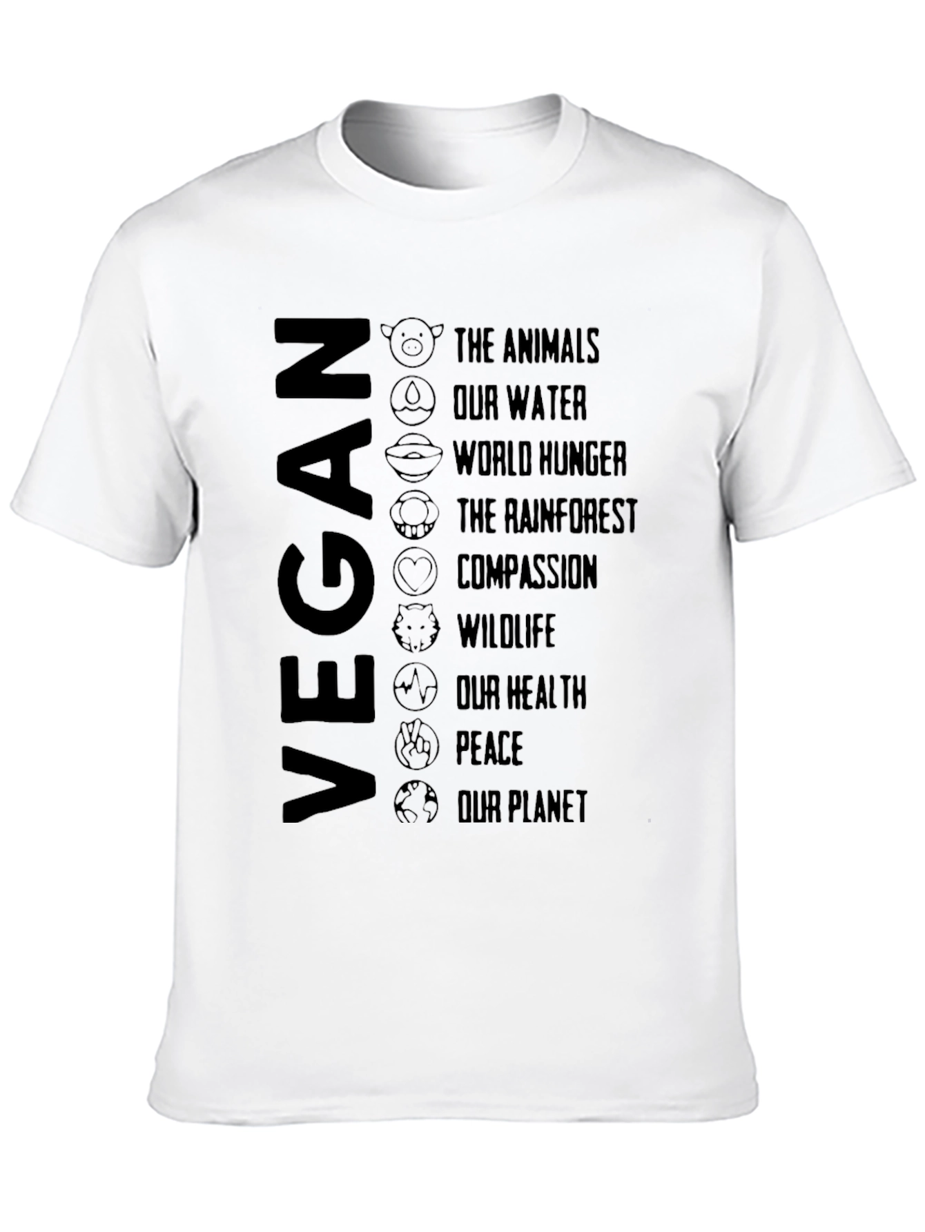 Vegan Cause T-Shirt - Animals Planet Peace