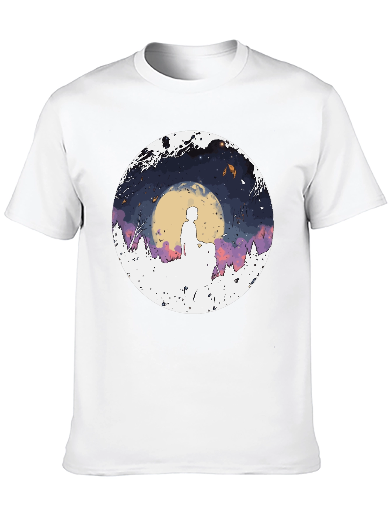 Silhouette Moon Graphic Mens Tee